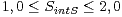 1,0≤SintS≤2,0  