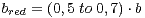 bred = (0,5 to 0,7)⋅b
