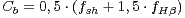 Cb = 0,5 ⋅(fsh + 1,5 ⋅fHβ)
